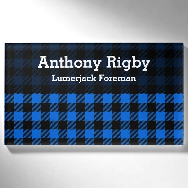 Badge D'identification Lumberjack Style - tissu bleu + vos idées (Devant)