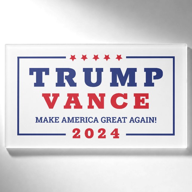 Badge D'identification MAGA Trump Vance 2024 : élection américaine en ble (Devant)