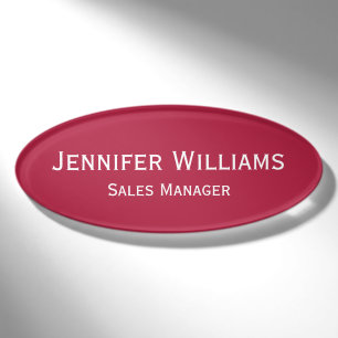 Badge D'identification Magenta Red Office Professionnel Magenta Magnétiqu