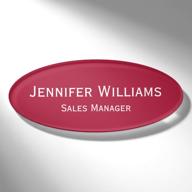 Badge D'identification Magenta Red Office Professionnel Magenta Magnétiqu (Devant)