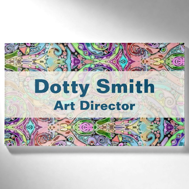 Badge D'identification Main Et Numériquement Peint Motif Art 10 (Devant)