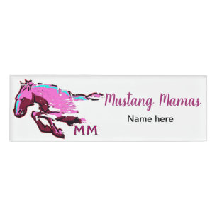 Badge D'identification Mamans Name Tag - modèle de mustang