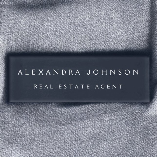 Badge D'identification Marine Professionnelle Blue Modern Business (Créateur téléchargé)