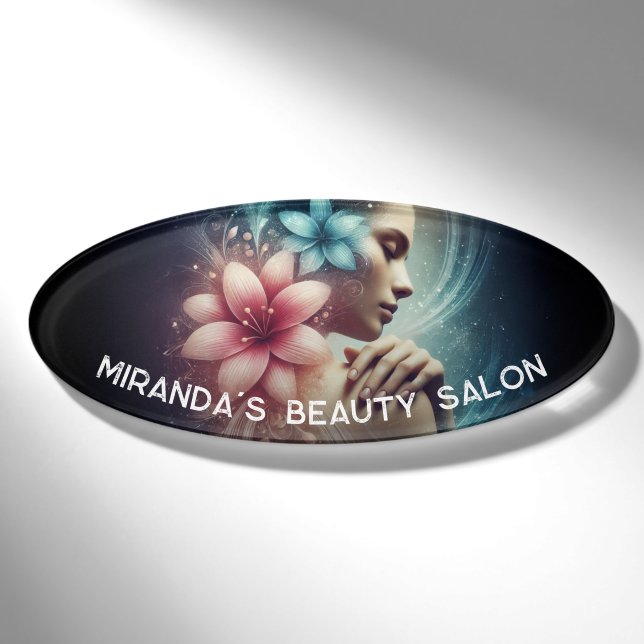 Badge D'identification Massage Thérapie Guérison Mains Énergie Spa Bien-ê (Devant)
