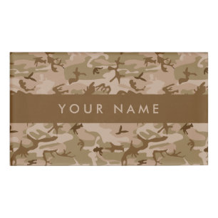 Badge D'identification Modèle de camouflage du désert, Votre nom, Personn