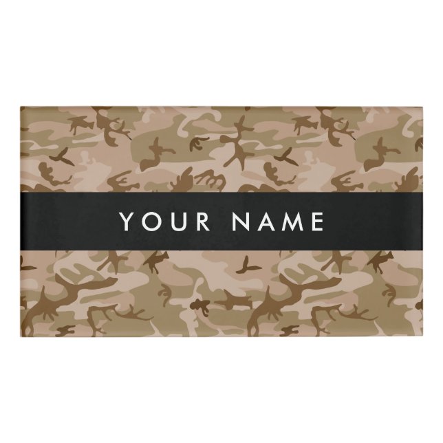 Badge D'identification Modèle de camouflage du désert, Votre nom, Personn (Devant)