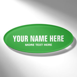 Badge D'identification Modèle d'étiquette de nom magnétique ovale vert