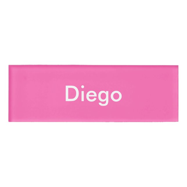 Badge D'identification Modèle personnalisé rose chaud (Devant)