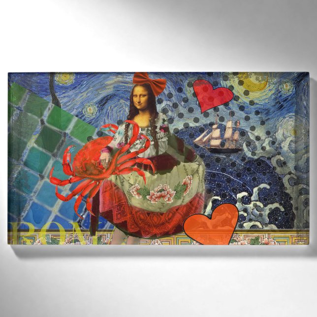 Badge D'identification Mona Lisa Fun Zodiac Whimsical (Devant)