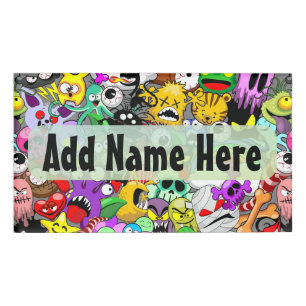 Badge D'identification Monstres caractères mignons Motif d'Halloween