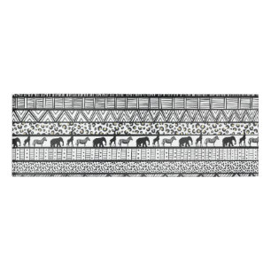 Badge D'identification Motif africain tribal noir blanc