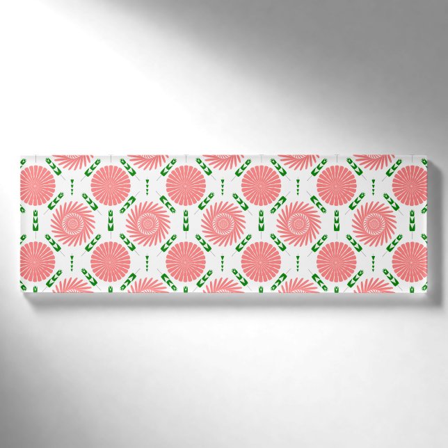 Badge D'identification motif aux fleurs roses (Devant)