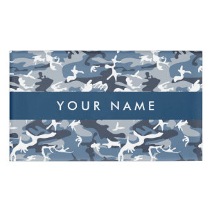 Badge D'identification Motif camouflage neige hivernale bleue Personnalis