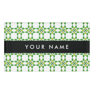 Badge D'identification Motif de feuille, feuilles vertes, votre nom