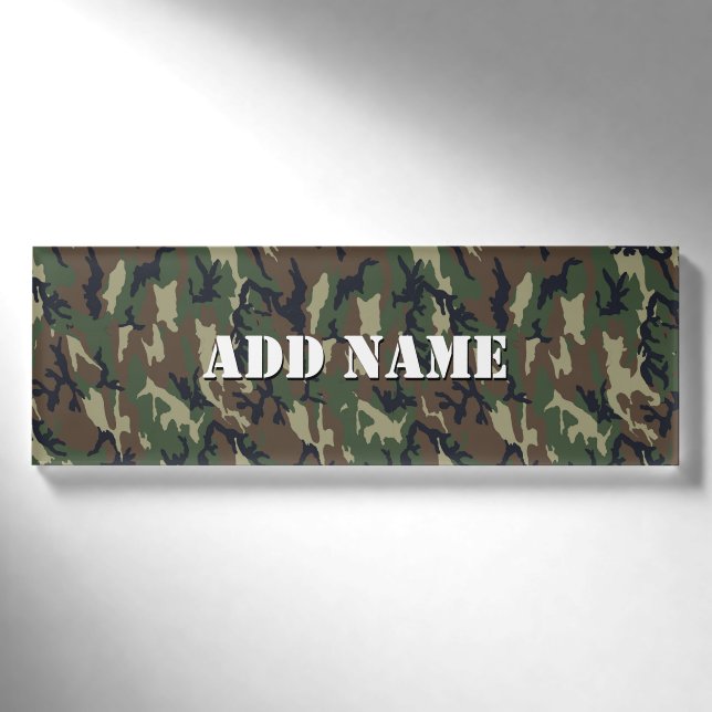 Badge D'identification Motif du Camouflage vert Woodland (Devant)