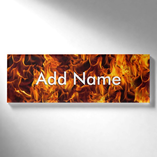 Badge D'identification Motif incendie et flamme (Devant)