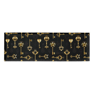 Badge D'identification Motif sans couture avec touches d'or