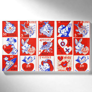 Badge D'identification Motif timbre de la Saint-Valentin vintage des anné