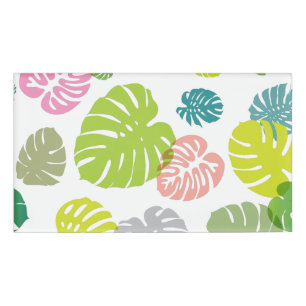 Badge D'identification Multicolor Feuilles tropicaux