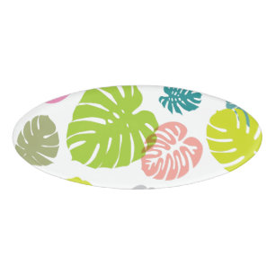 Badge D'identification Multicolor Feuilles tropicaux