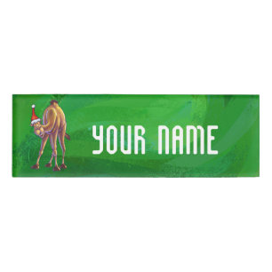 Badge D'identification Noël De Camel Sur Vert