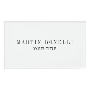 Badge D'identification Noir et blanc professionnel mince