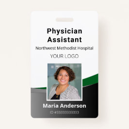Badge d'identification noir et vert de l'employé p