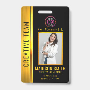 Badge d'identification noir personnalisé pour empl