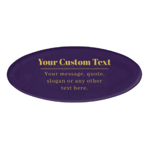 Badge D'identification Nom commercial ou salutation Dark Purple & Gold