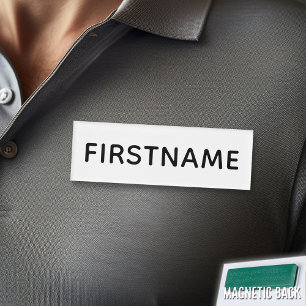 Badge D'identification Nom de base et titre faits sur commande - noirs et