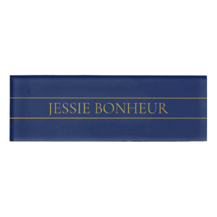Badge D'identification Nom de famille ou nom commercial Marine Blue & Gol