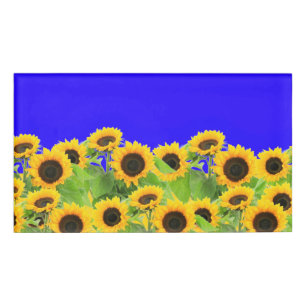Badge D'identification Nom des tournesols Balise drapeau ukrainien Couleu