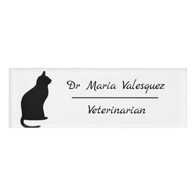 Badge D'identification Nom du vétérinaire Numéro de référence du chat Sil (Devant)