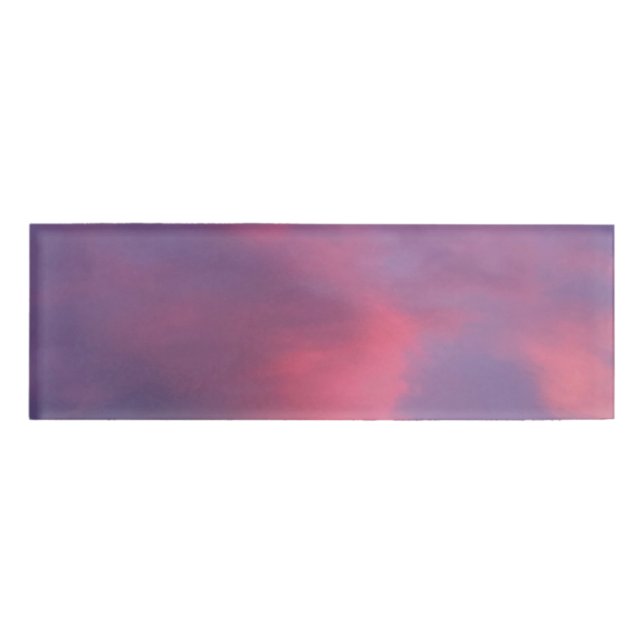 Badge D'identification Nuages Rose Bleu (Devant)