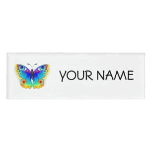 Badge D'identification Oeil de paon arc-en-ciel
