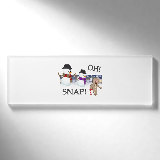 Badge D'identification Oh bonhomme en pain d'épice instantané (Devant)
