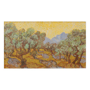 Badge D'identification Oliviers de Van Gogh Soleil Jaune Ciel