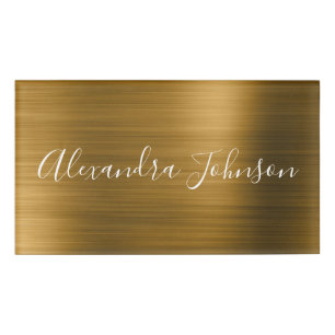 Badge D'identification Or Elegant Luxe Foil Moderne