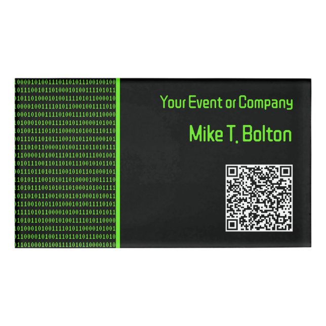 Badge D'identification Ordinateur Ongles & Zéroes Thème Rétro : Équipe Te (Devant)