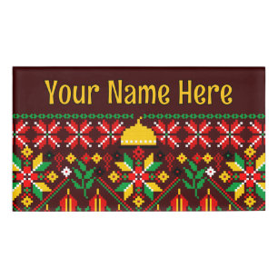Badge D'identification Palestine Tatreez Broderie traditionnelle