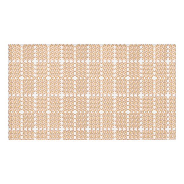 Badge D'identification papier peint orange et blanc au design floral (Devant)
