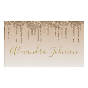 Badge D'identification Parties scintillant or   Boule De Luxe Moderne