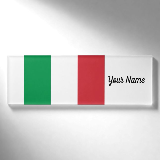 Badge D'identification Patriotique italien de drapeau de l'Italie (Devant)