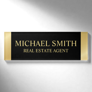 Badge D'identification Personnalisé Black and Gold Professional