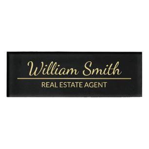 Badge D'identification Personnalisé Black and Gold Professional