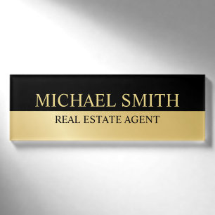 Badge D'identification Personnalisé Black and Gold Professional