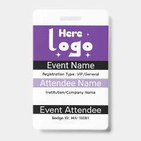 Badge d'identification personnalisé Expo avec code