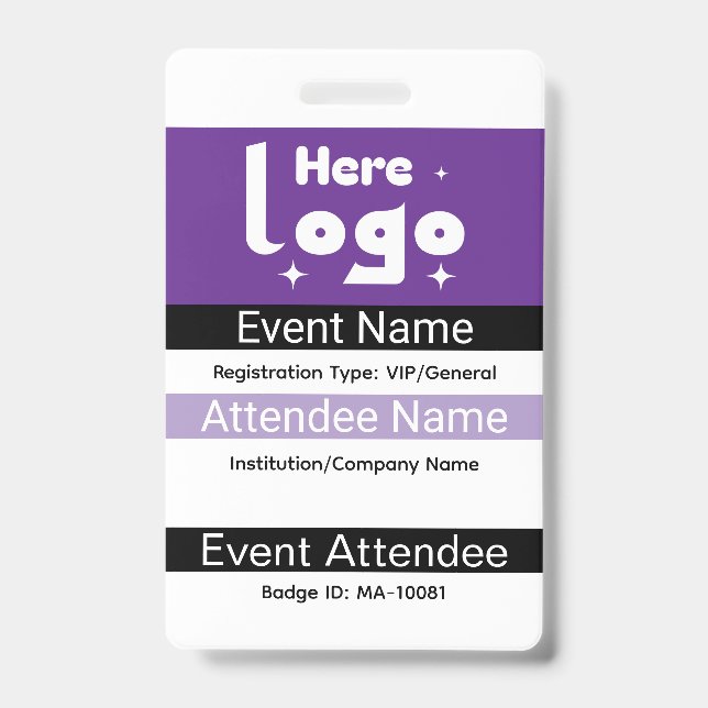 Badge d'identification personnalisé Expo avec code (Avant)