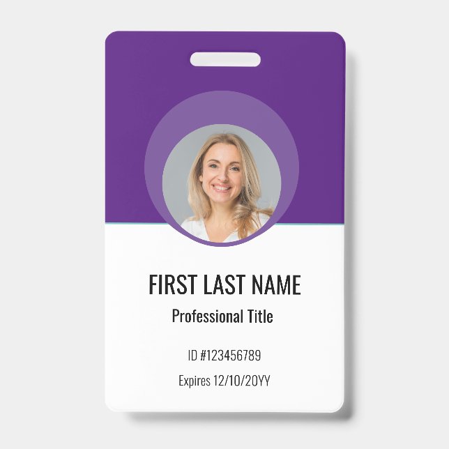 Badge d'identification personnalisé pour employés  (Avant)