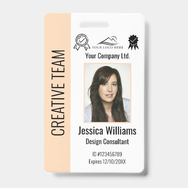 Badge d'identification personnalisé pour employés  (Avant)